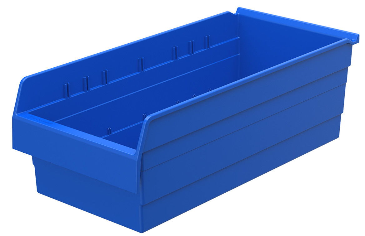 Logistic Shelf Stacking Bin Solid Box Design Warehouse Small Parts Storage Plastic Box For Small Part Organization