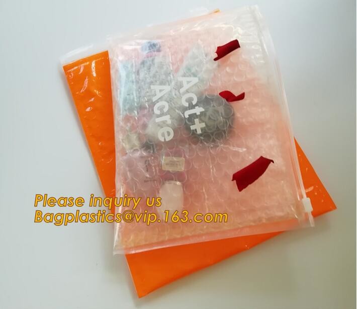 Holographic Factory Shiny gold Cosmetic bag Zipper Bubble Bag zip-lock Slider Padded Mailer metallic bubble zipper bagea
