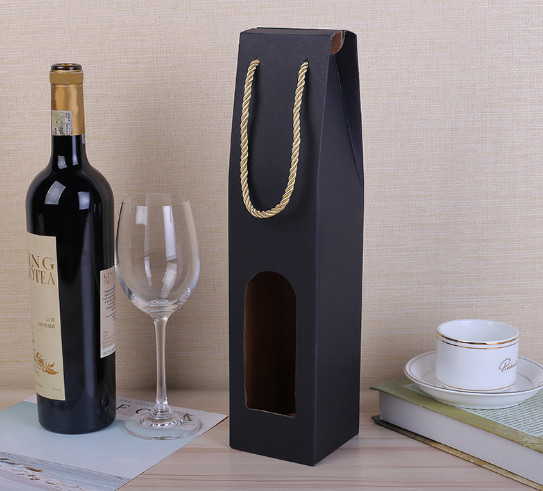 Manufacturers customized wine gift box single wine gift box custom window wine cartons custom