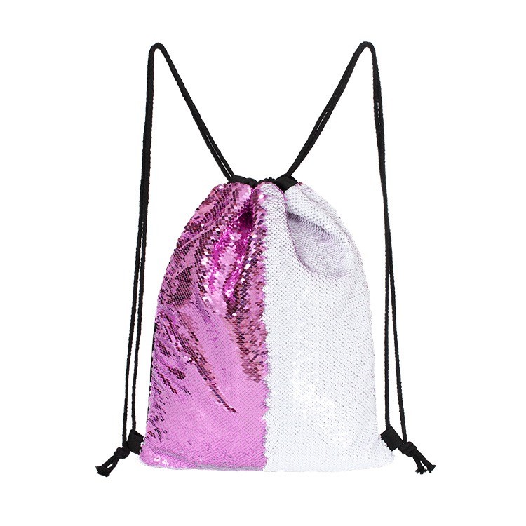 Magic Sparkling Blank Sublimation Items Sequin Drawstring Bag
