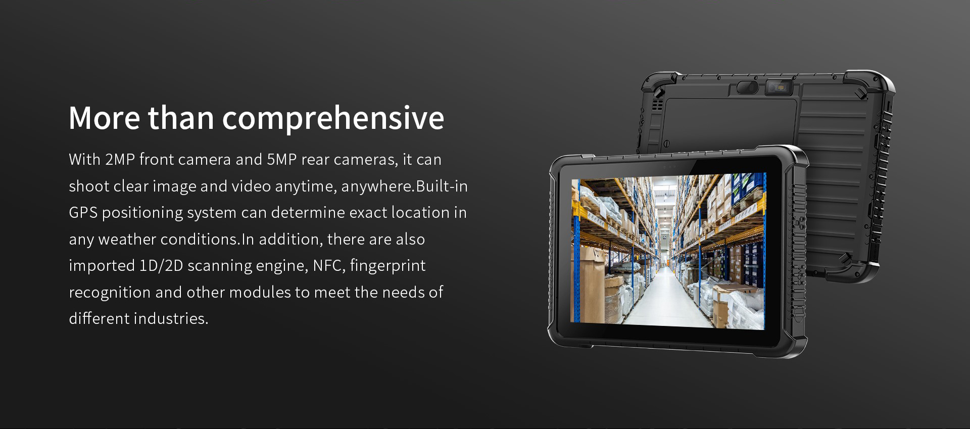 10-inch Rugged Win 10 Pro Tablet PC with Fingerprint RJ45 RS232 10000mAh Battery IP65