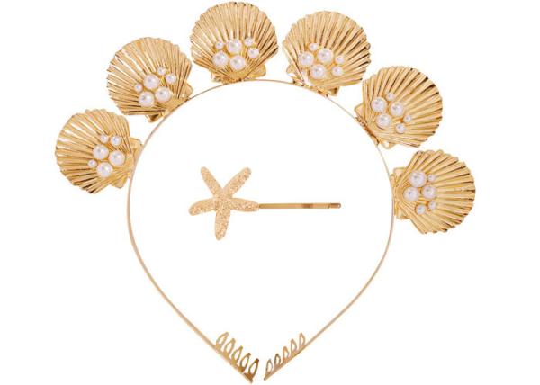 Quality Hot sale fashion alloy pearl sea shell headbands hairpin girls headbands headwear accessories for sale