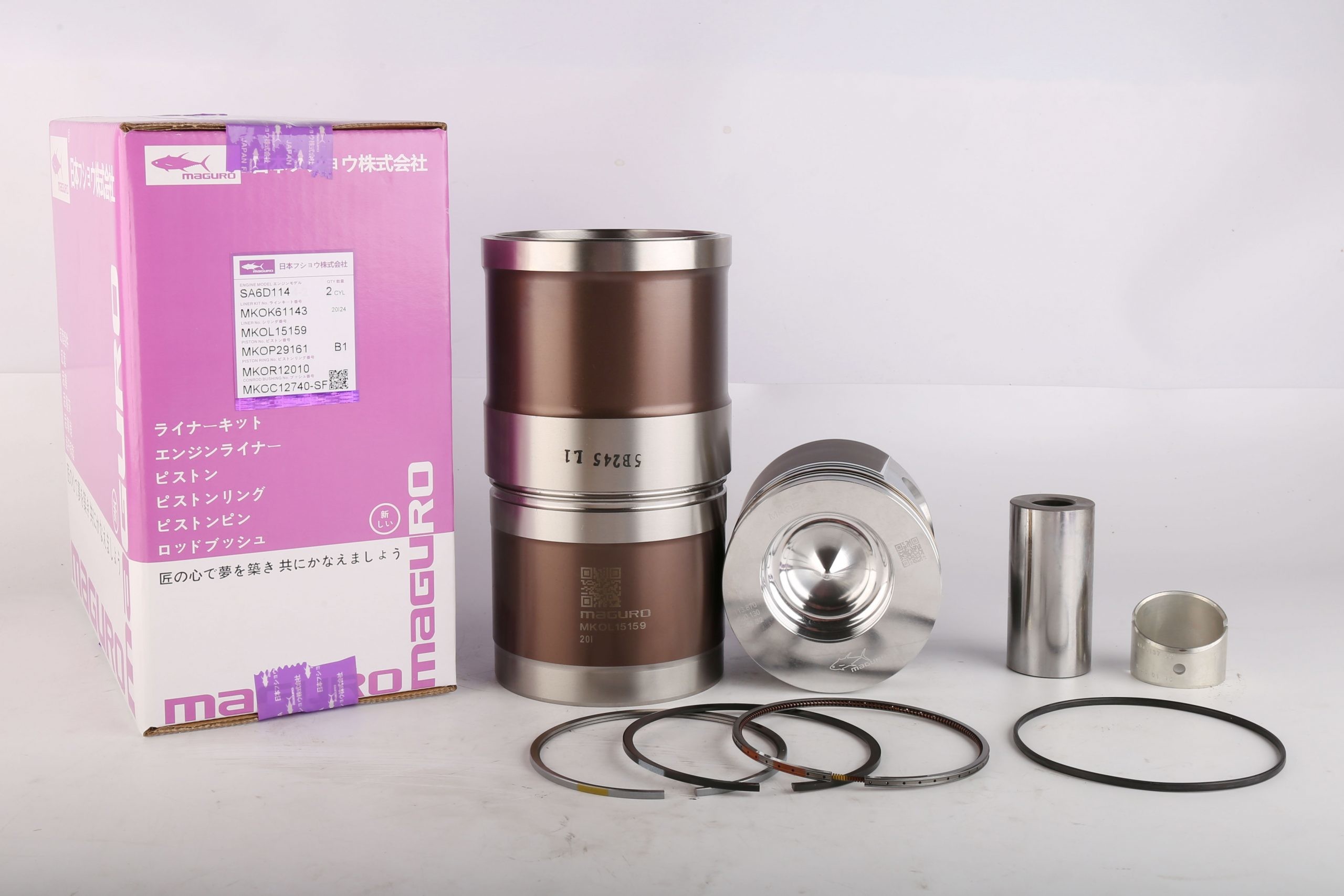 6 cyls Cylinder Liner Kit Fit SA6D114 KOMATSU Diesel Engine 114mm