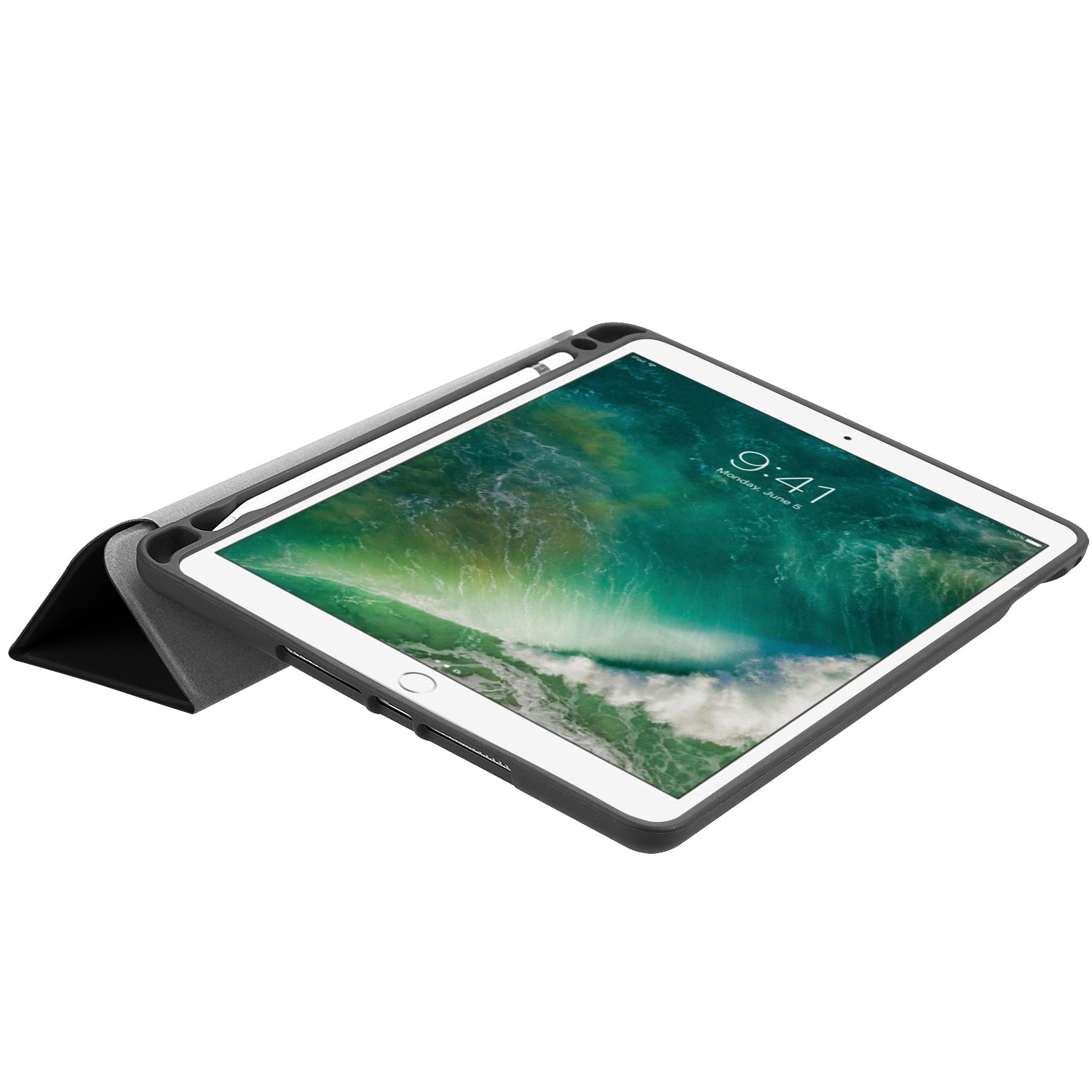 iPad 9.7 2018 Case with Built-in Apple Pencil Holder, Soft TPU Back Cover for Apple iPad 9.7 2018/2017,iPad Air /Air 2