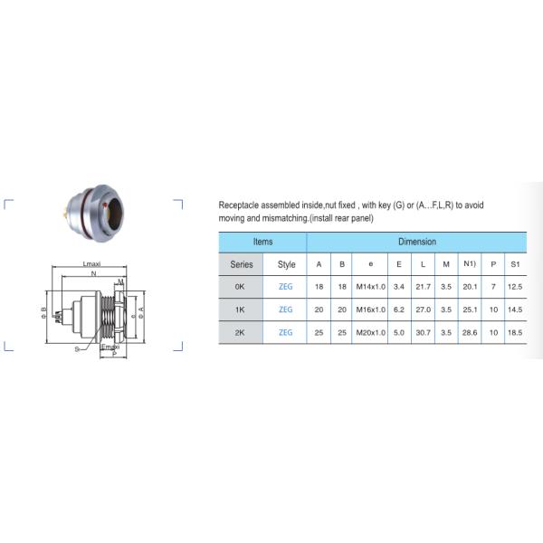 EEG.1K.308.CLL 1K 8pin Lemo alternative K series circular push pull connectors with black chrome