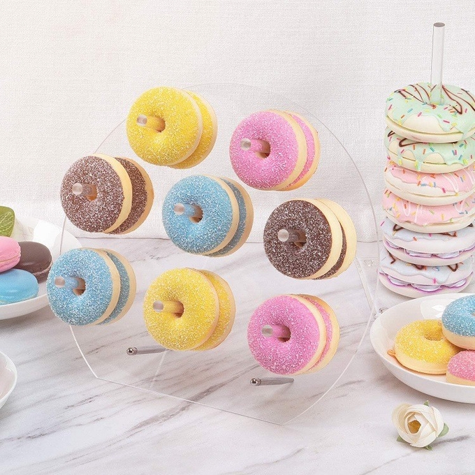 Lovely Oval Shape Acrylic Holder POS Acrylic Donut Stand For Dessert Cake