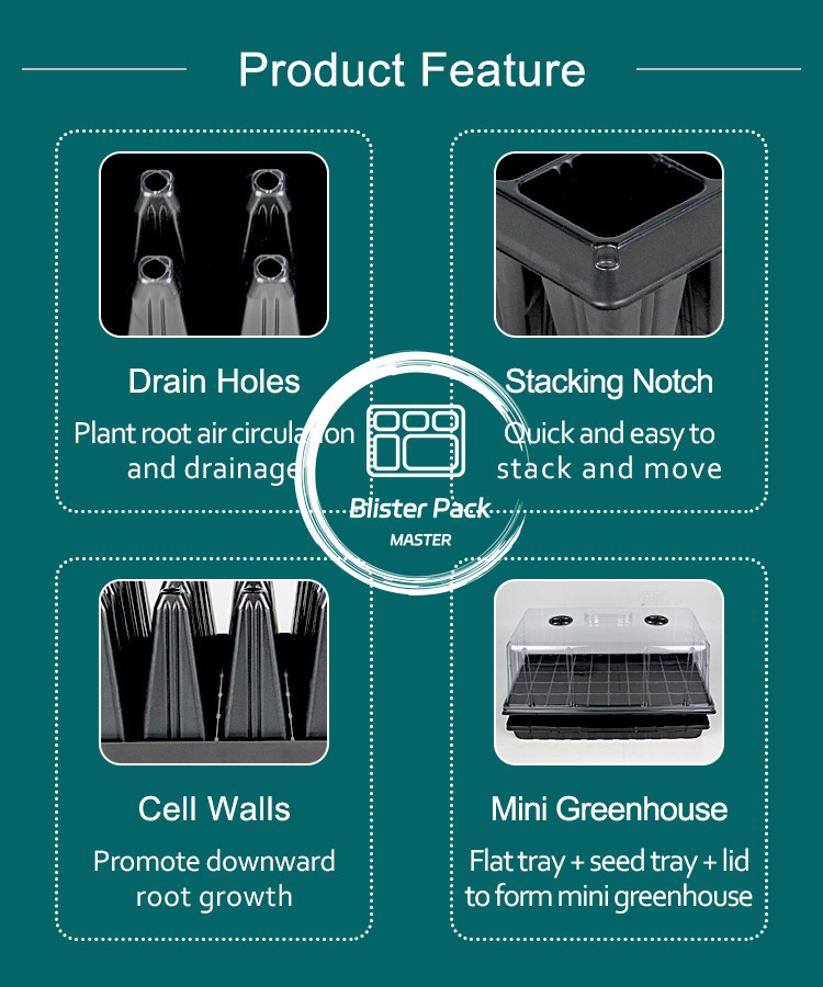 50 Cell Plastic Germination Trays Durable Seed Starter Plug Tray for Efficient Plant Growth