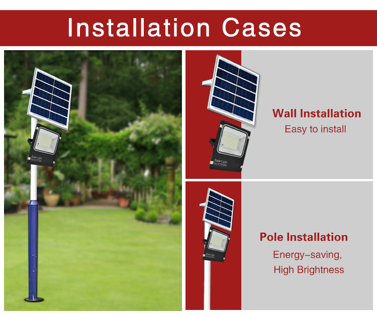 IP66 Motion Sensor Solar Flood Light 50 Watt 100w 200w Bright Solar Security Light