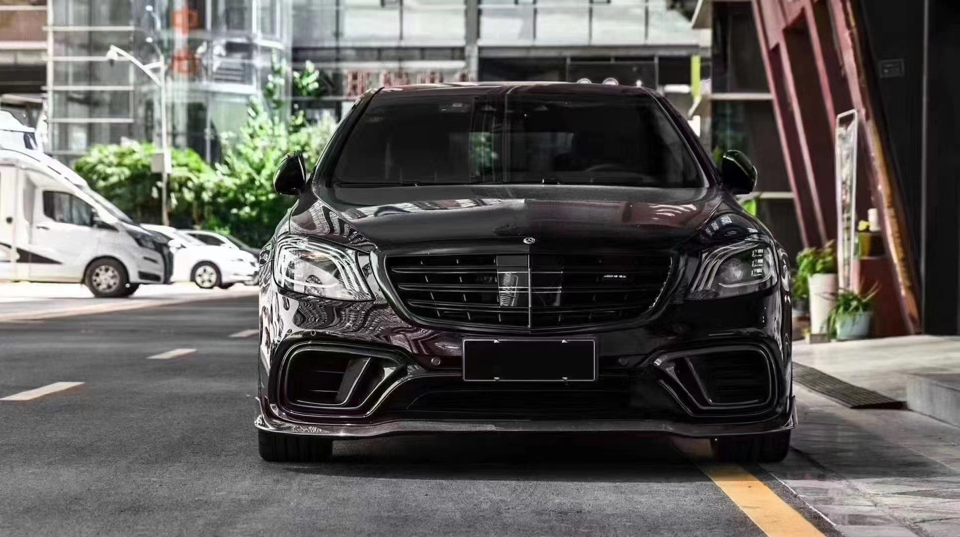 BRASS Tyle Front Shovel Rear Diffuser for Mercedes-Benz W222 AMG S63 S65 S63 S65 Carbon Fiber Body Kit
