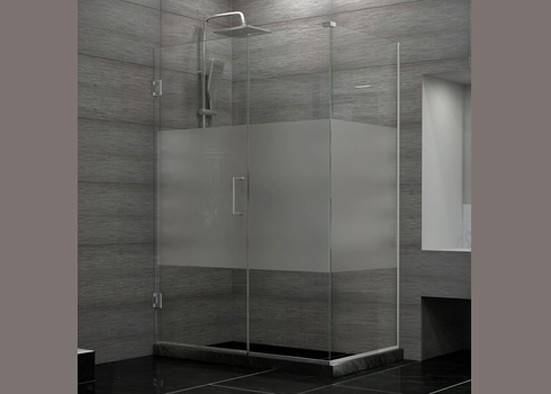 Durable Custom Bathroom Shower Glass , Anti Impact Frosted Shower Glass