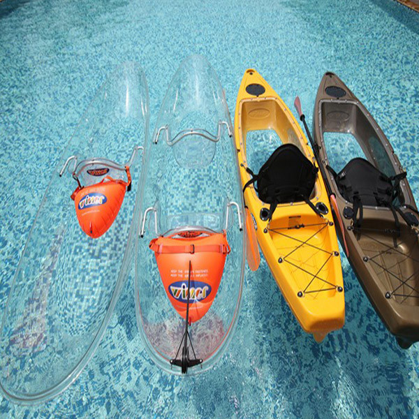 Clear Visor Plastic Rowing Boat , Impact Resistant Lightweight Touring Kayak