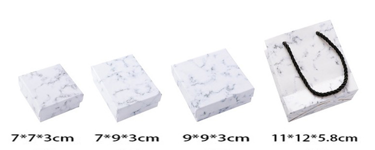 Pendant Earring Bracelet Rings Necklace Packaging Box Marble Patterned Paper Material