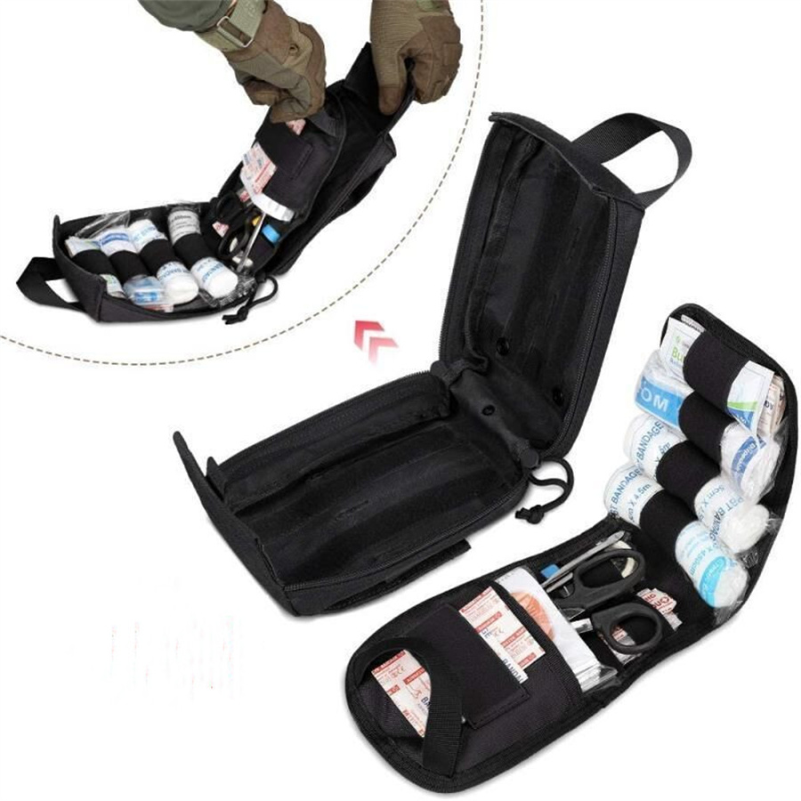 Small Tactical First Aid Kit Hiking Men Army Military IFAK Pouch Molle Emergency Trauma Bag