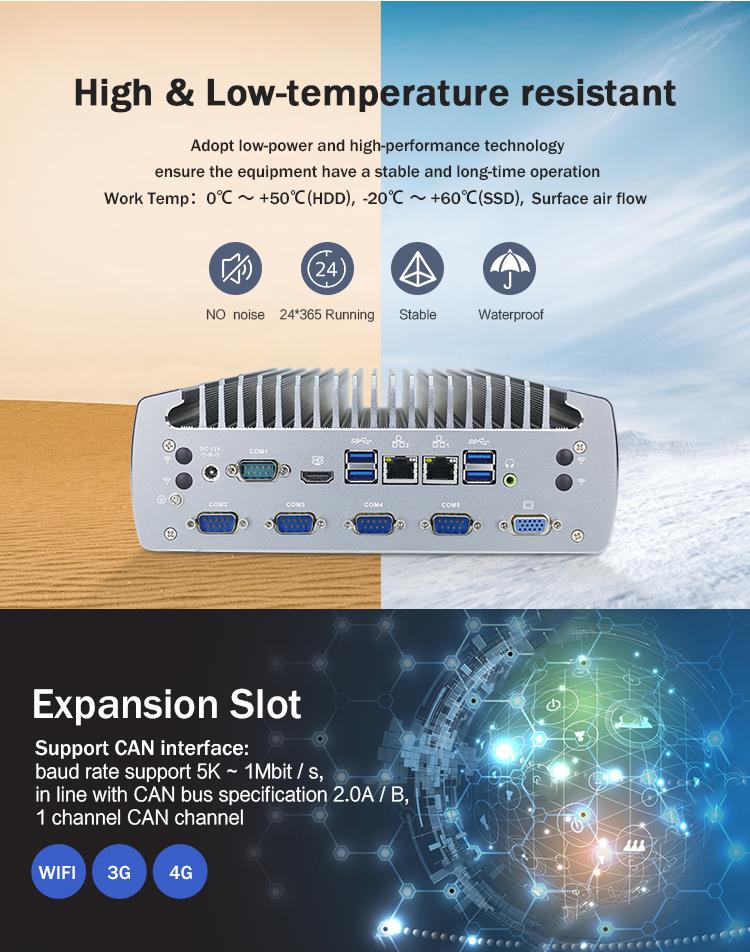 Fanless Industrial PC IBOX-604 Intel Core I5 6500T SSD HDMI Windows/Linux 03