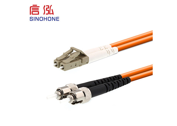Duplex Fiber Optic Patch Cord , ST To ST Fiber Patch Cable UPC Polish Type 9/125 M