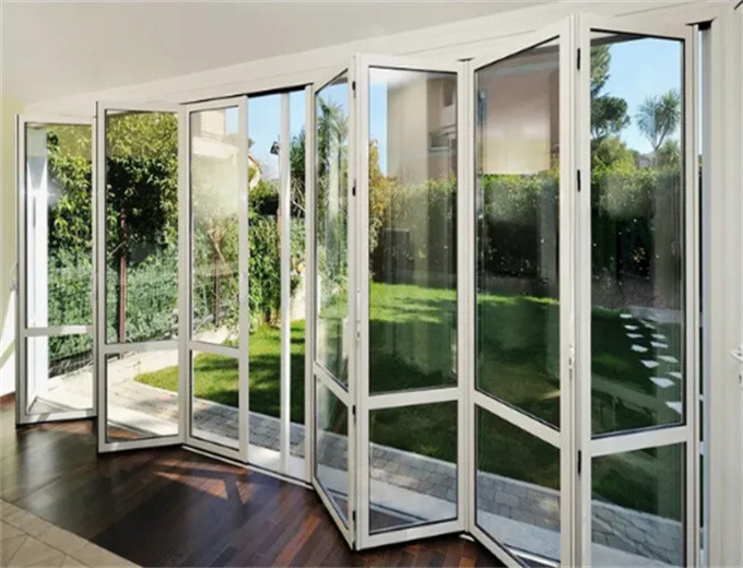 Aluminum Waterproof Bi-Fold Doors For Building With ≤2.1 Heat Insulation Coefficient