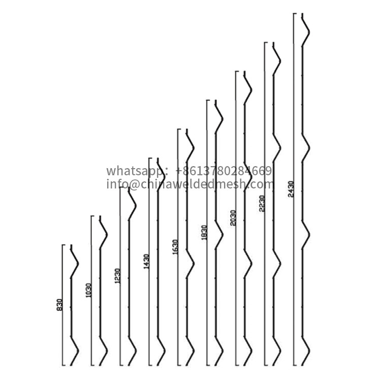 Powder Coated Curved Welded Mesh Fence Triangle Bending 60x200mm