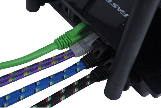 32AWG Pure Copper Shielded Nylon Braided Ethernet Network Cable Cat 7