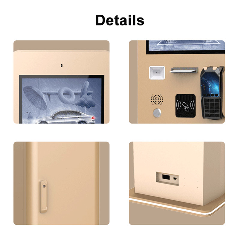 Outdoor Parking Lot Payment Kiosk With 21.5 Inch HD Touch Screen Camera Bank Card Reader Intercom QR Code Scanner Printer