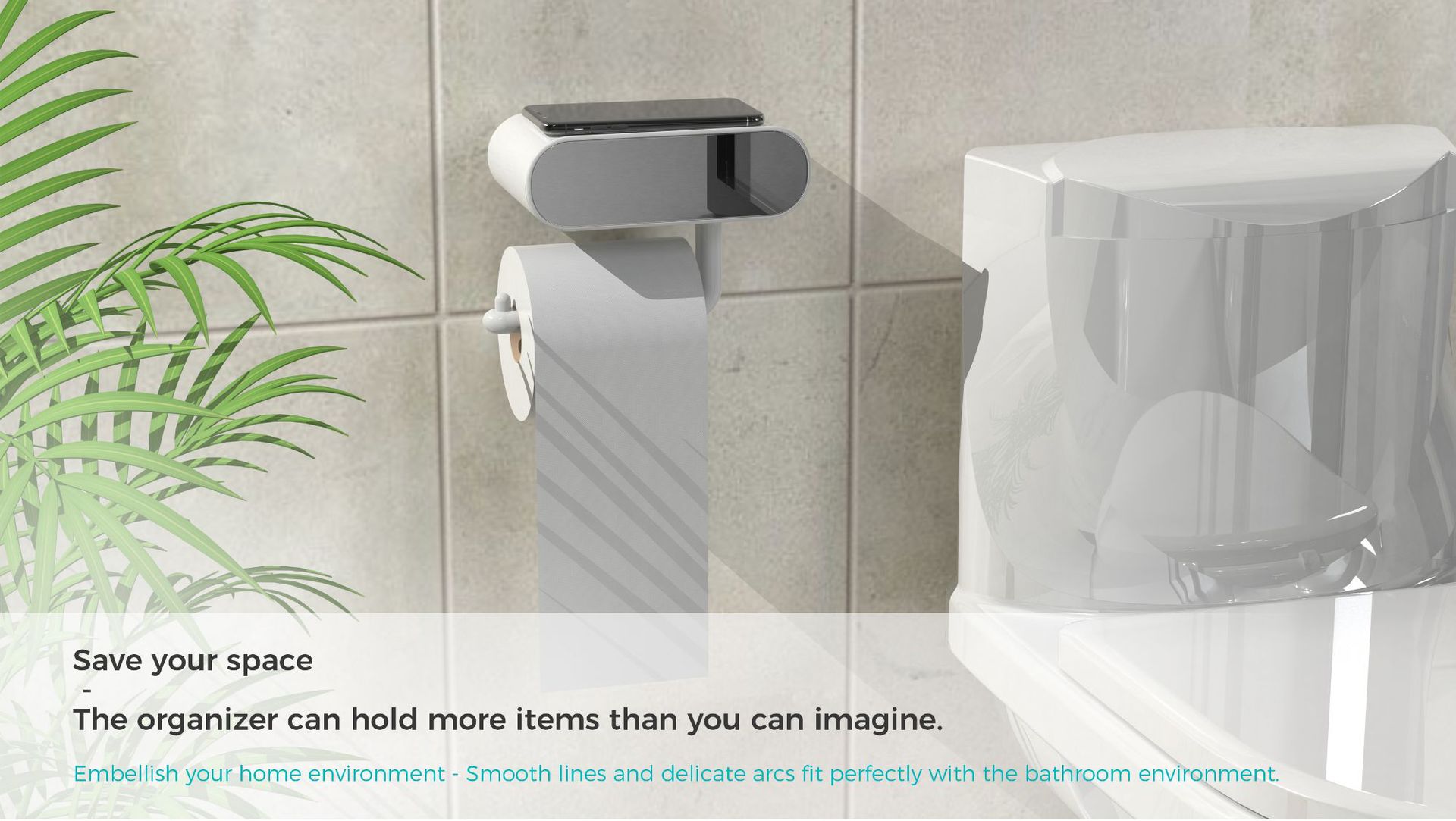 Bathroom Paper Holder Stainless Steel Compact TPR Toilet Brush Holder SET