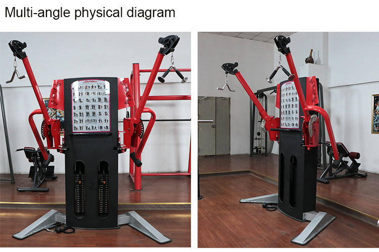 Multi Station Commercial Gym Fitness Equipment Free Motion Dual Cable Cross Machine