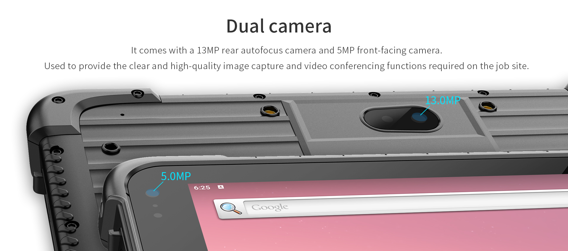 8-Inch Rugged Android Tablet with Vehicle Mount 8500mAh Battery NFC BT5.1 WiFi IP67