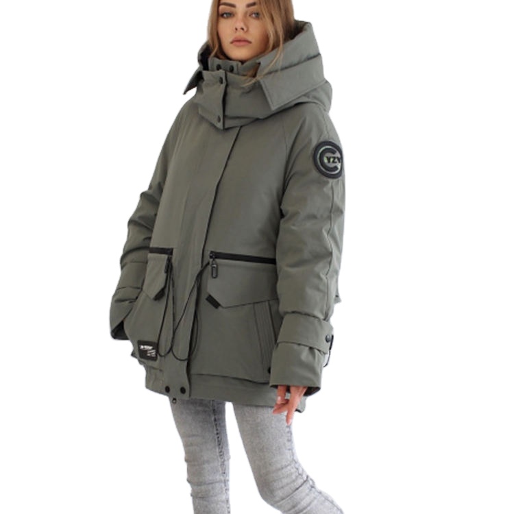 FODARLLOY Wholesale Ladies Stand Collar Warm Hooded Cotton-Padded Clothes Women Slim Winter Jackets Women Coats