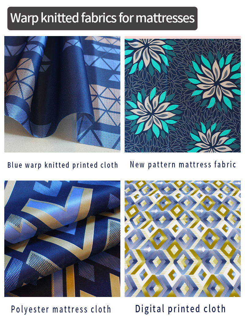 Customized Design 210-230cm Mattress Quilting Fabric Plain Warp Knitted Printed