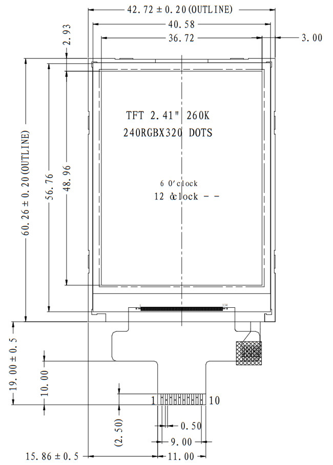 Industrial TFT Display 2.4" Inch ST7789V SPI 240x320 Portrait For Testing Equipment and instrument