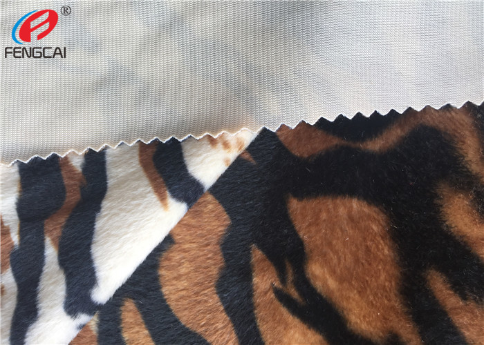 Plain Dyed Polyester Velvet Fabric With Animal Design Printed For Upholstery