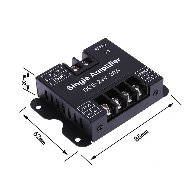 30A Iron Case LED Strip Amplifier Single Color Dimming For Monochrome Light Strip