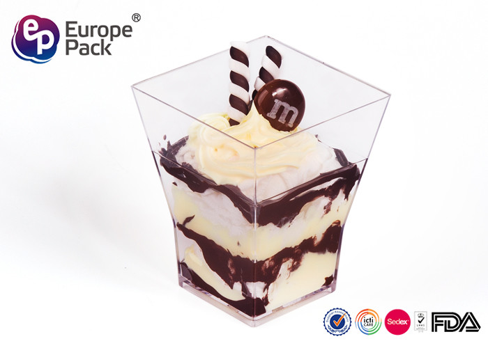 Disposable Plastic Dessert Cup Ps Material Clear Cup For Food