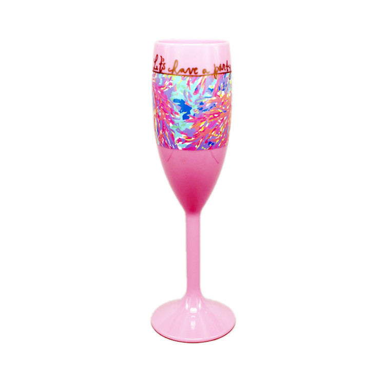 Biodegradable PLA 5.5Oz Tritan Plastic Champagne Flutes Glass Drinkware