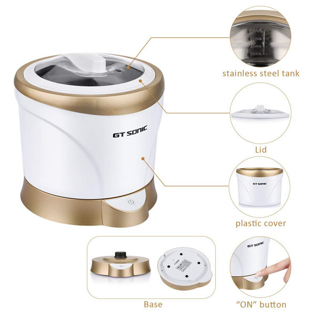 Detachable Sonic Ultrasonic Cleaner 1400ml Coffee Tea Cup 40kHz 35W SUS304 Tank