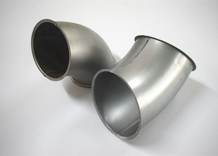 Galvanized Steel Elbow Dust Collection Fittings , Sliver Dust Extraction Ducting