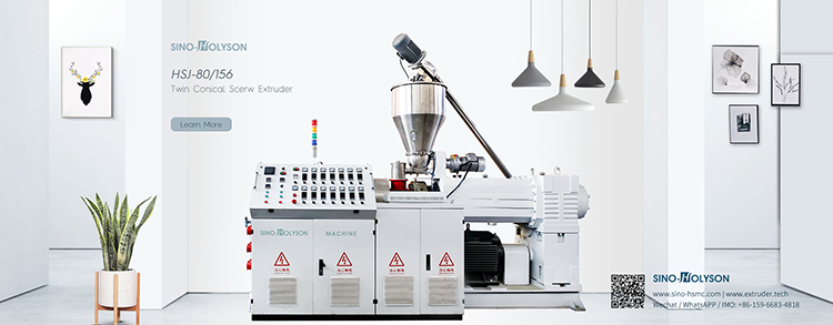 37kw WPC PVC Conical Twin Screw Extruder / PVC Extruder