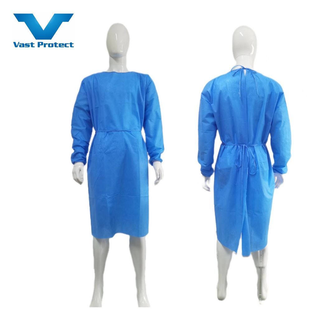 Disposable Medical Surgical Supplies Level 1/2/3/4 Dental Hospital Operation Patient Protective Nonwoven PP Reinforced Sterile SMS Isolation Gown