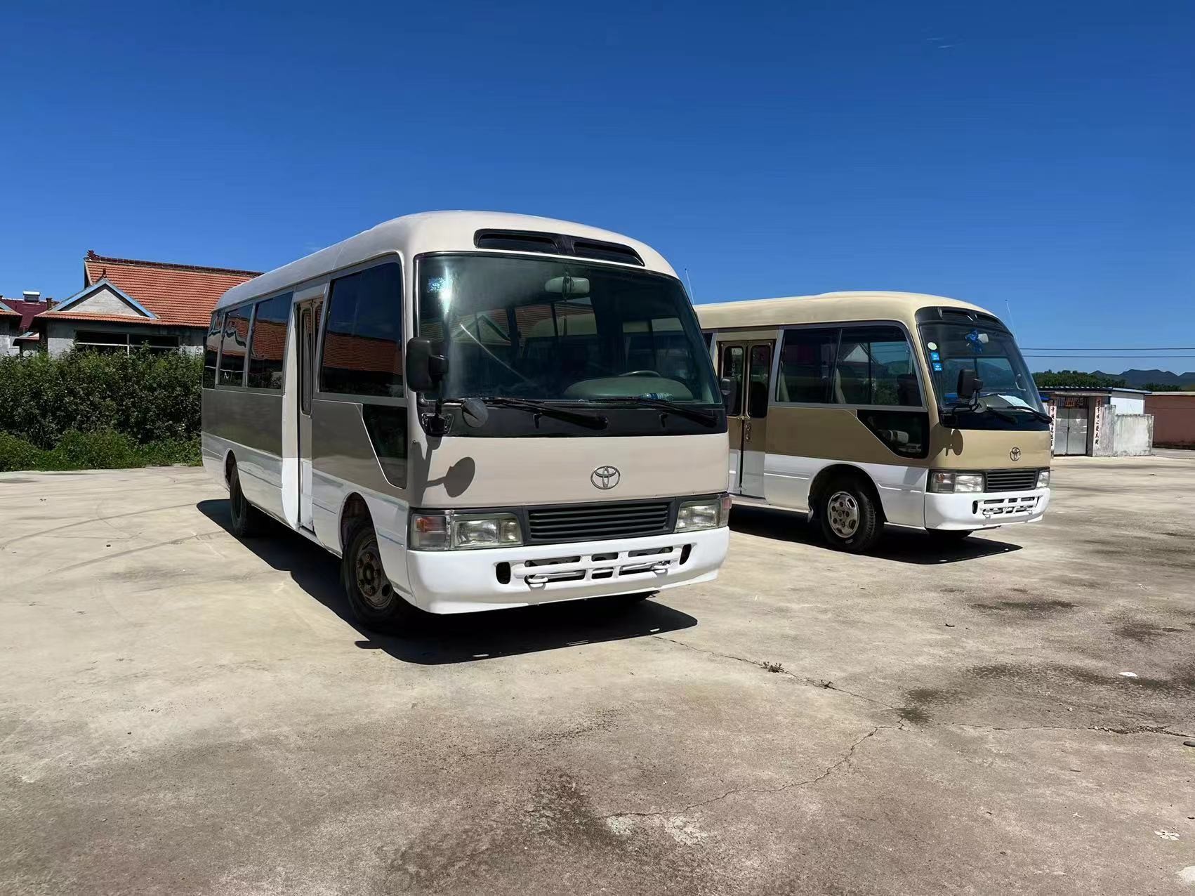 2012 Year 23 Seats Used Toyota Coaster Bus 1Hz Diesel Engine With Folding Door In Good Condition