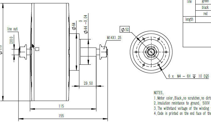 6.5 Inch High Torque BLDC Servo Motor With Build In Encoder