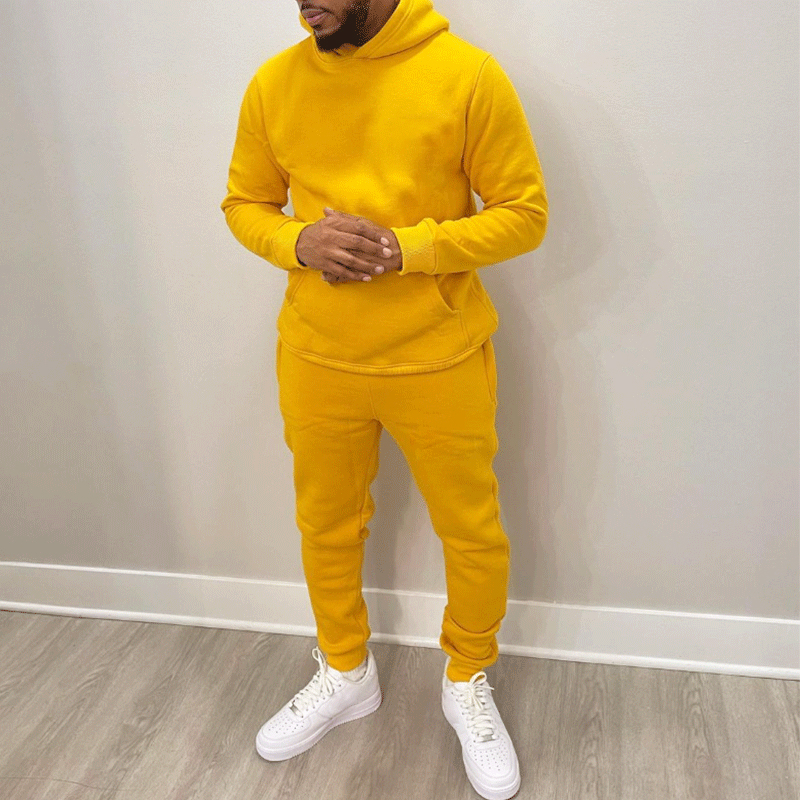 Bulk Plain 100 Cotton Sweatsuit Set Two Pieces Tech Fleece Jogging Suits Windproof