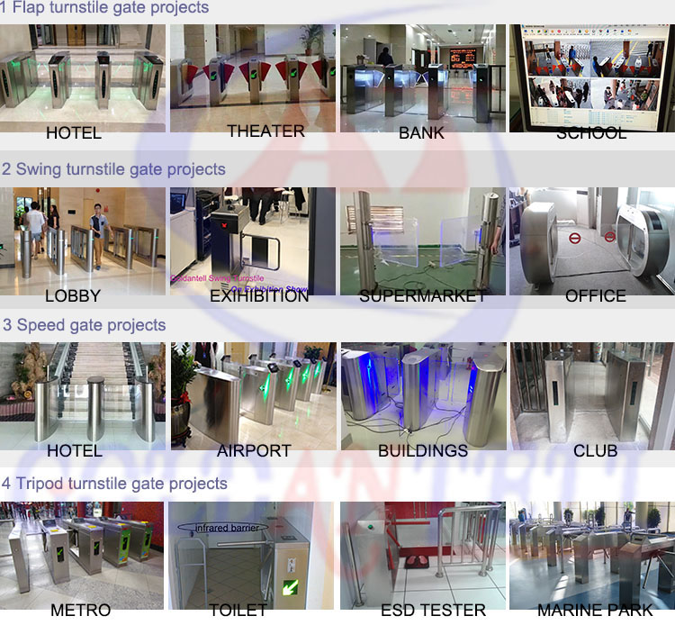 High Bidirectional Turnstile Full Automatic Flap Pedestrian Barrier Gate