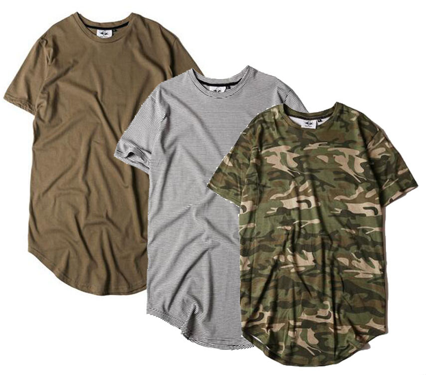 Adults Soft Camo Hemp Cotton Clothing Curved Bottom Scoop T Shirt Machine Wash.