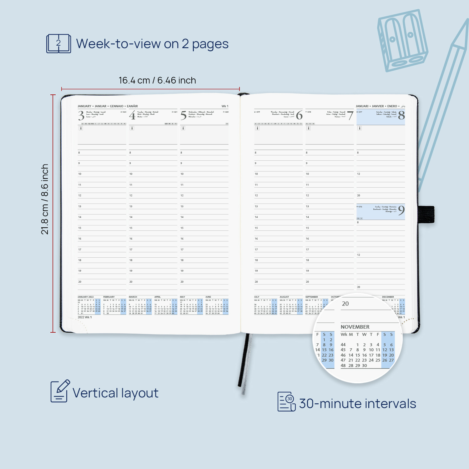 Casebound 12 Month Planner Hardback Agenda Jan. 2023 To Dec. 2023