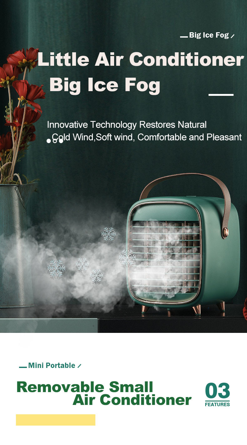 Portable 2000mAh Air Cooler Fan Water Evaporation Mini Air Conditioner Fans