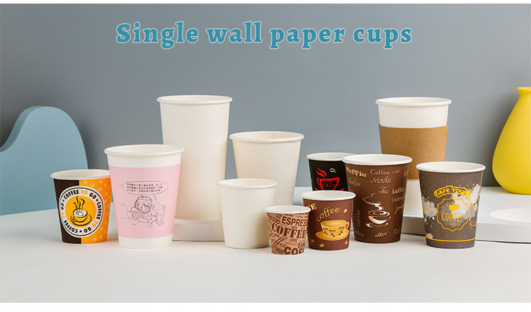 Glossy Lamination Cold Drinking Cups Disposable Paper Products Single Wall