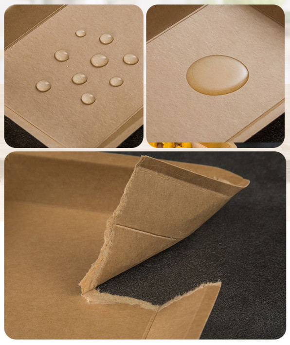 Biodegradable Disposable Kraft Paper Dinner Plate 250 - 850ml For Fresh Food
