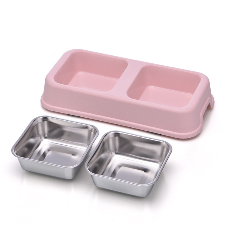 Quadrate Shape Pet Food Feeder Three Color Available High Transparency