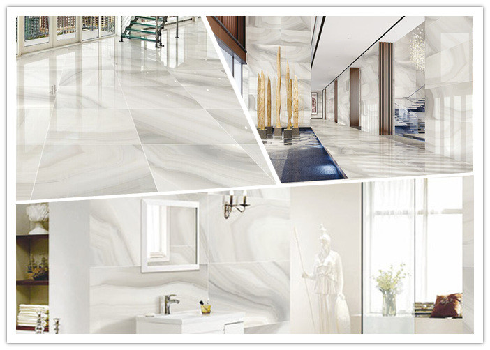 Sitting Room Marble Look Porcelain Tile Beige Color Wear - Resistant