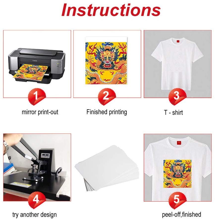 Heat Press A4 160gsm Laser Printer Transfer Paper