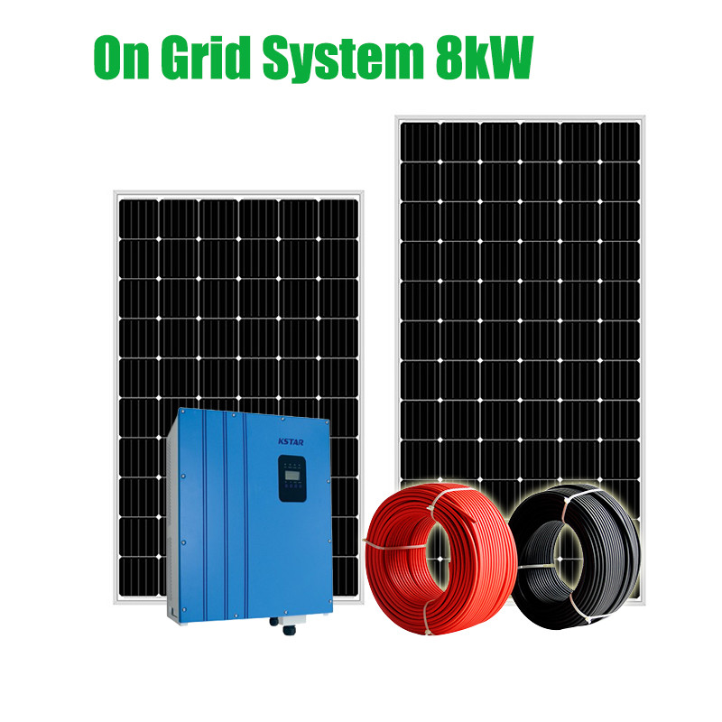 Residential Roof 19% Efficiency 150m 8KW On Grid Tier One Solar System